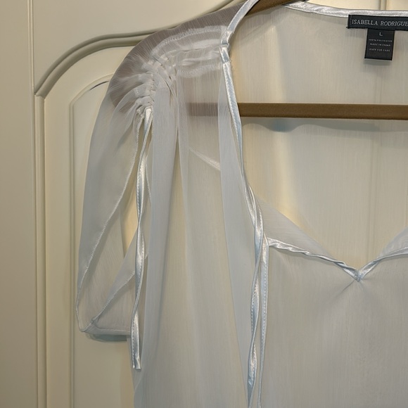 Isabella Rodriguez Sheer White Top Women’s Large - Picture 3 of 6